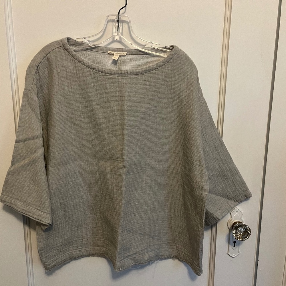 Eileen Fisher linen box top - petite medium